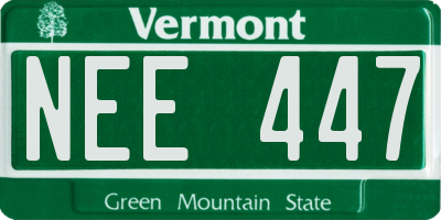 VT license plate NEE447