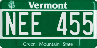 VT license plate NEE455