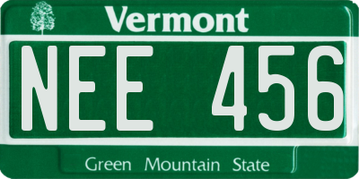 VT license plate NEE456