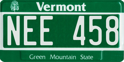 VT license plate NEE458