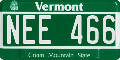 VT license plate NEE466