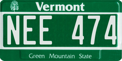 VT license plate NEE474