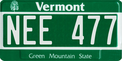 VT license plate NEE477