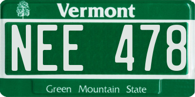 VT license plate NEE478