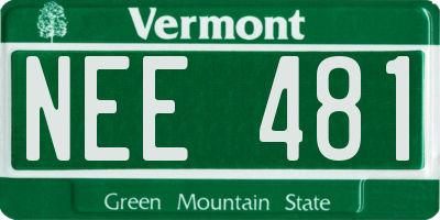 VT license plate NEE481