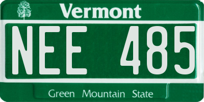 VT license plate NEE485