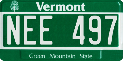 VT license plate NEE497