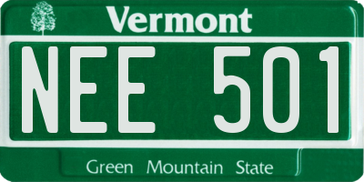 VT license plate NEE501