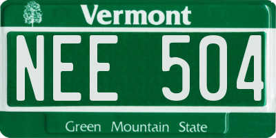 VT license plate NEE504
