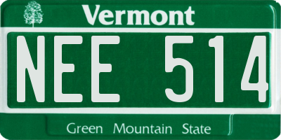VT license plate NEE514