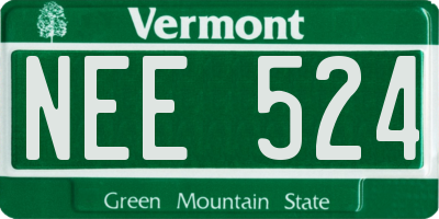 VT license plate NEE524