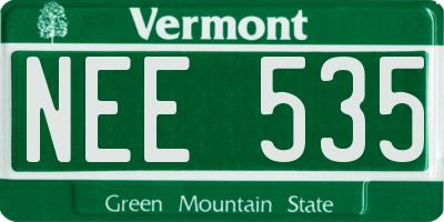 VT license plate NEE535