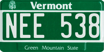 VT license plate NEE538