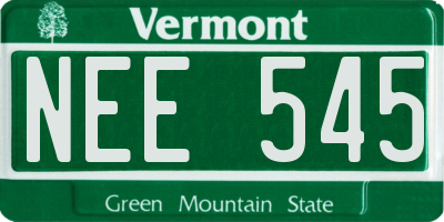 VT license plate NEE545