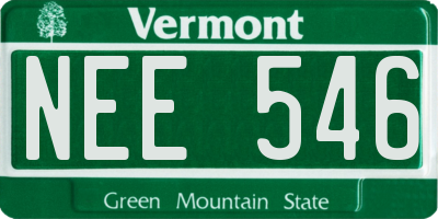 VT license plate NEE546