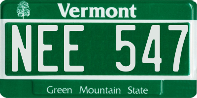 VT license plate NEE547