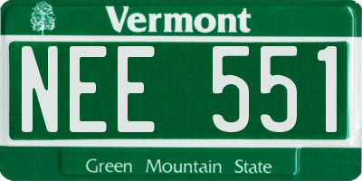 VT license plate NEE551