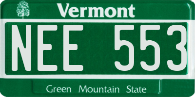 VT license plate NEE553