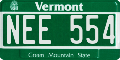 VT license plate NEE554