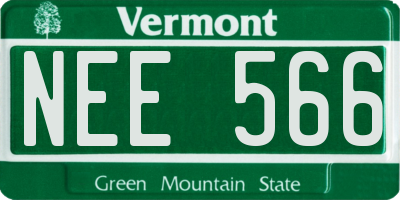 VT license plate NEE566