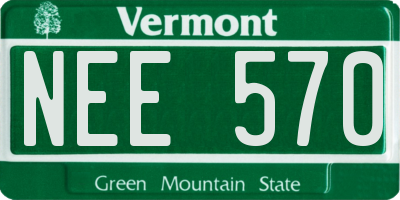 VT license plate NEE570