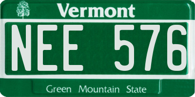 VT license plate NEE576