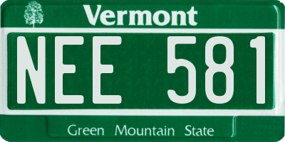 VT license plate NEE581
