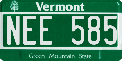 VT license plate NEE585