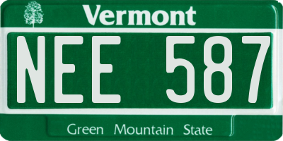 VT license plate NEE587