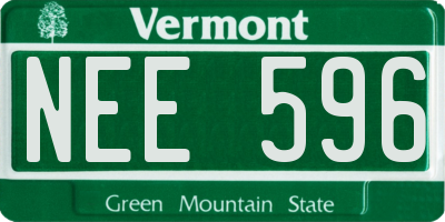 VT license plate NEE596