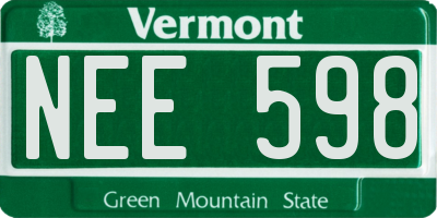 VT license plate NEE598