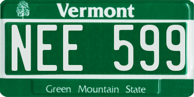VT license plate NEE599