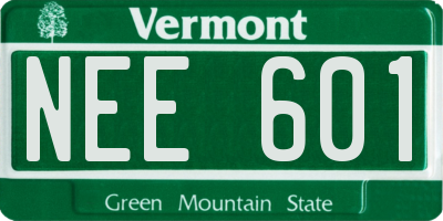 VT license plate NEE601