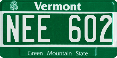 VT license plate NEE602