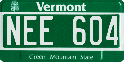 VT license plate NEE604