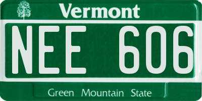 VT license plate NEE606