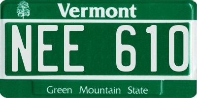 VT license plate NEE610