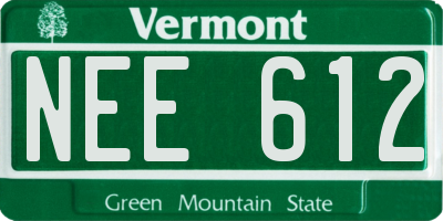 VT license plate NEE612