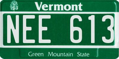 VT license plate NEE613