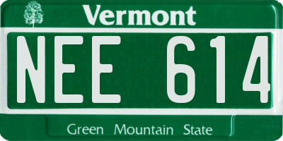 VT license plate NEE614