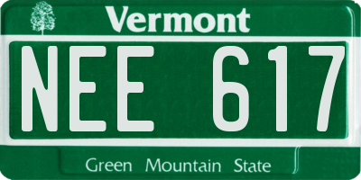 VT license plate NEE617