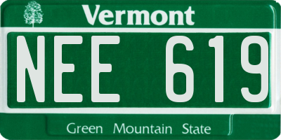 VT license plate NEE619