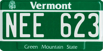 VT license plate NEE623