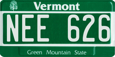 VT license plate NEE626