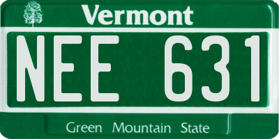 VT license plate NEE631