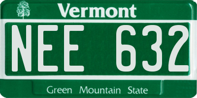 VT license plate NEE632