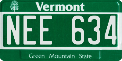 VT license plate NEE634