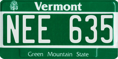 VT license plate NEE635
