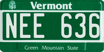 VT license plate NEE636