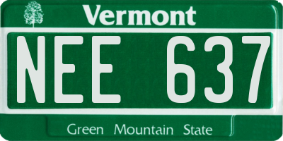 VT license plate NEE637